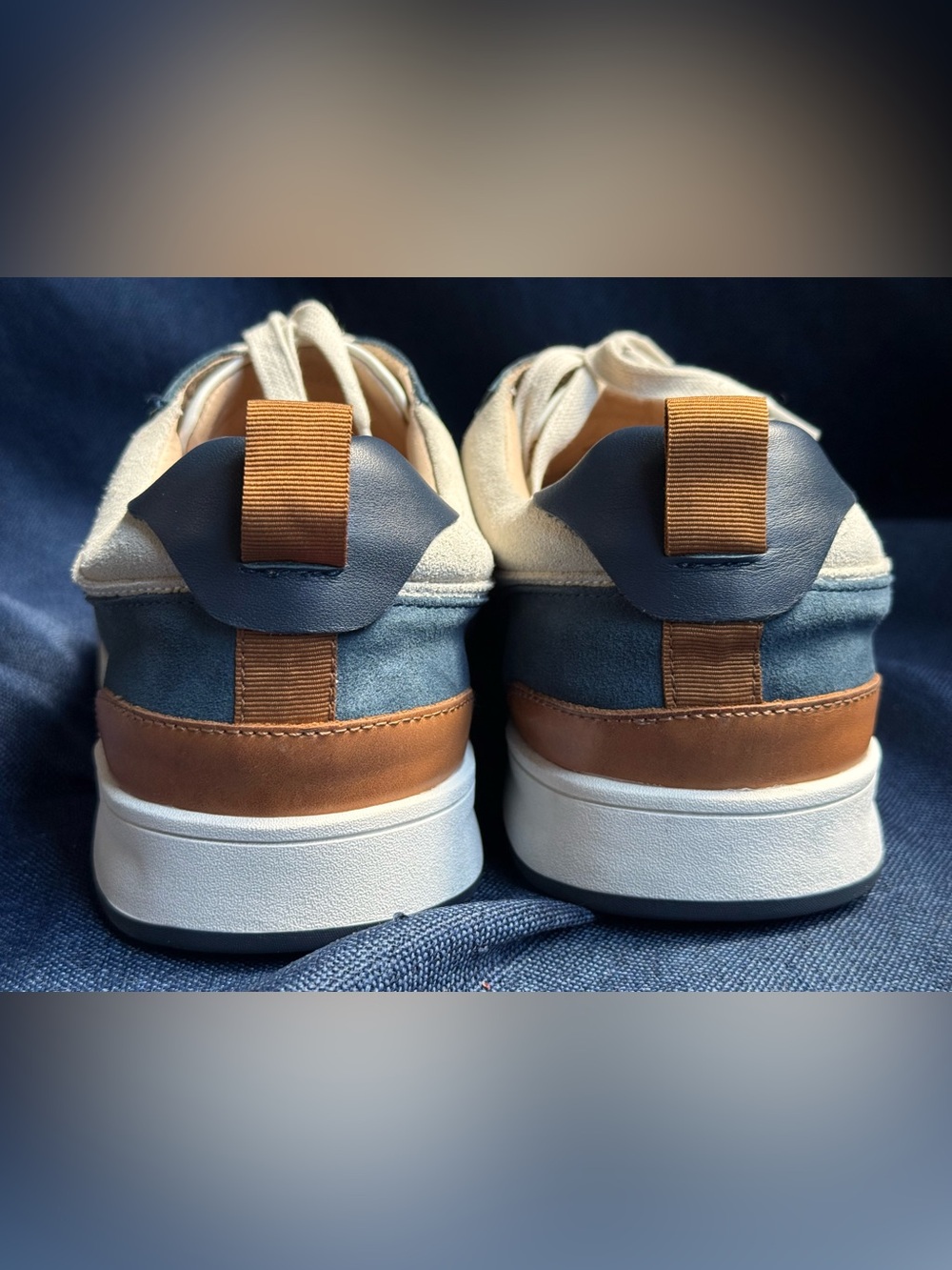 Johnnie-O Topspin Court Navy White Leather Sneakers Men 11.5M 2024